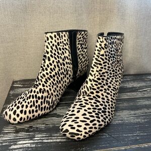 Clarks Black and Cream Patterned Ankle Boots